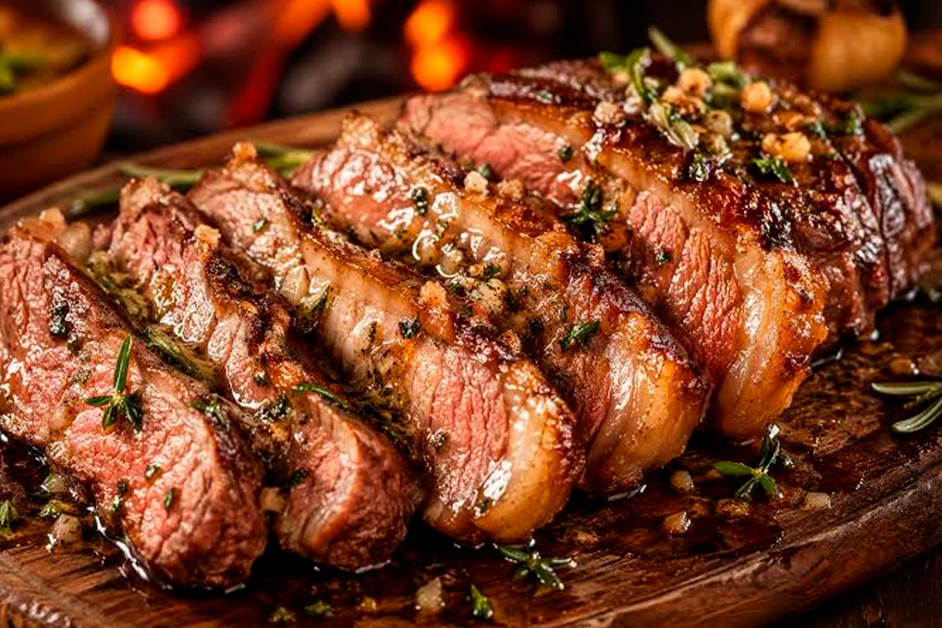 Picanha na frigideira com manteiga de alho