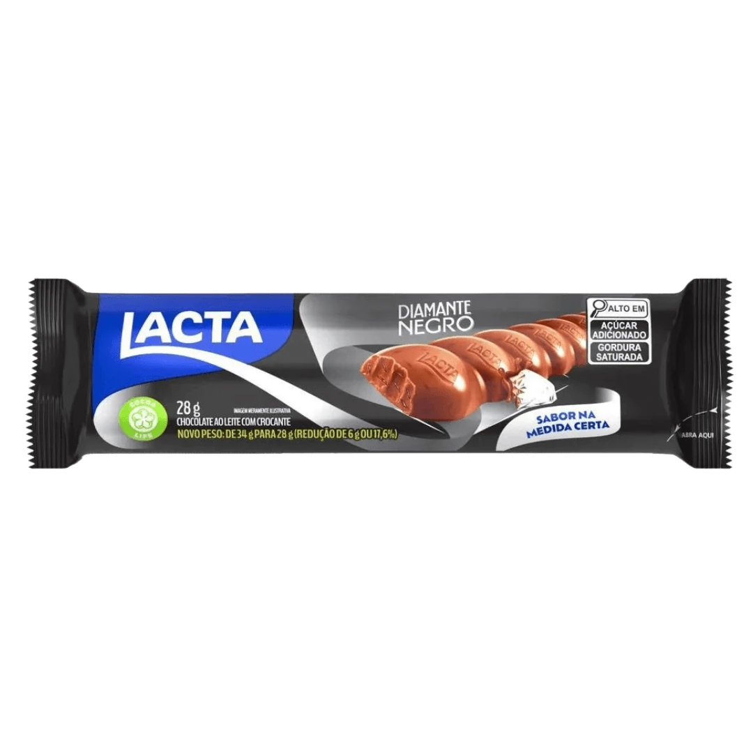 Chocolate Barra Diamante Negro Lacta 28g