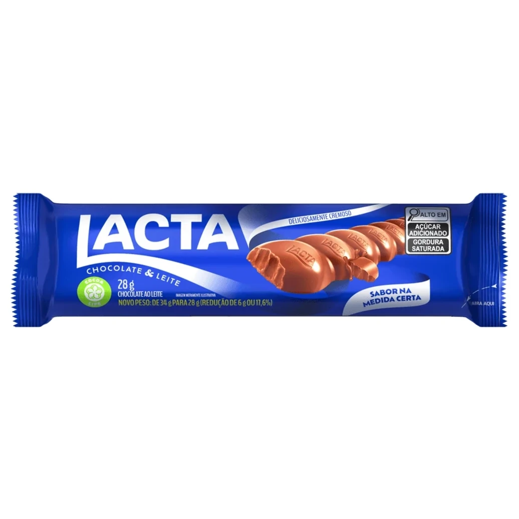 Chocolate Barra ao Leite Lacta 28g