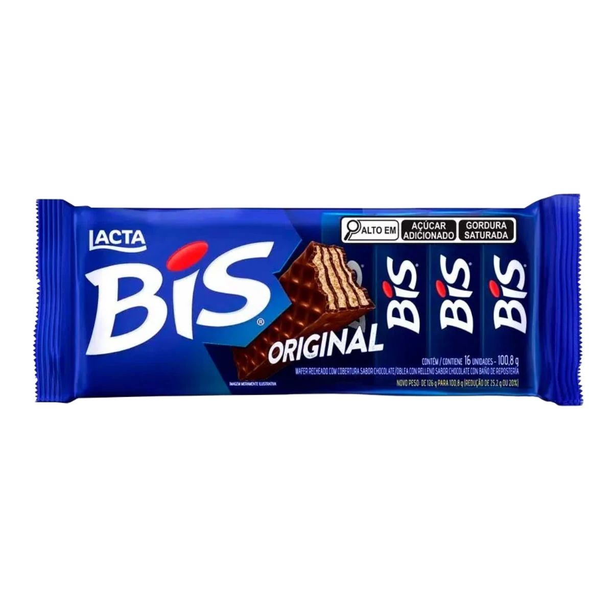 Wafer Coberto Chocolate Bis Leite Lacta 100,8g