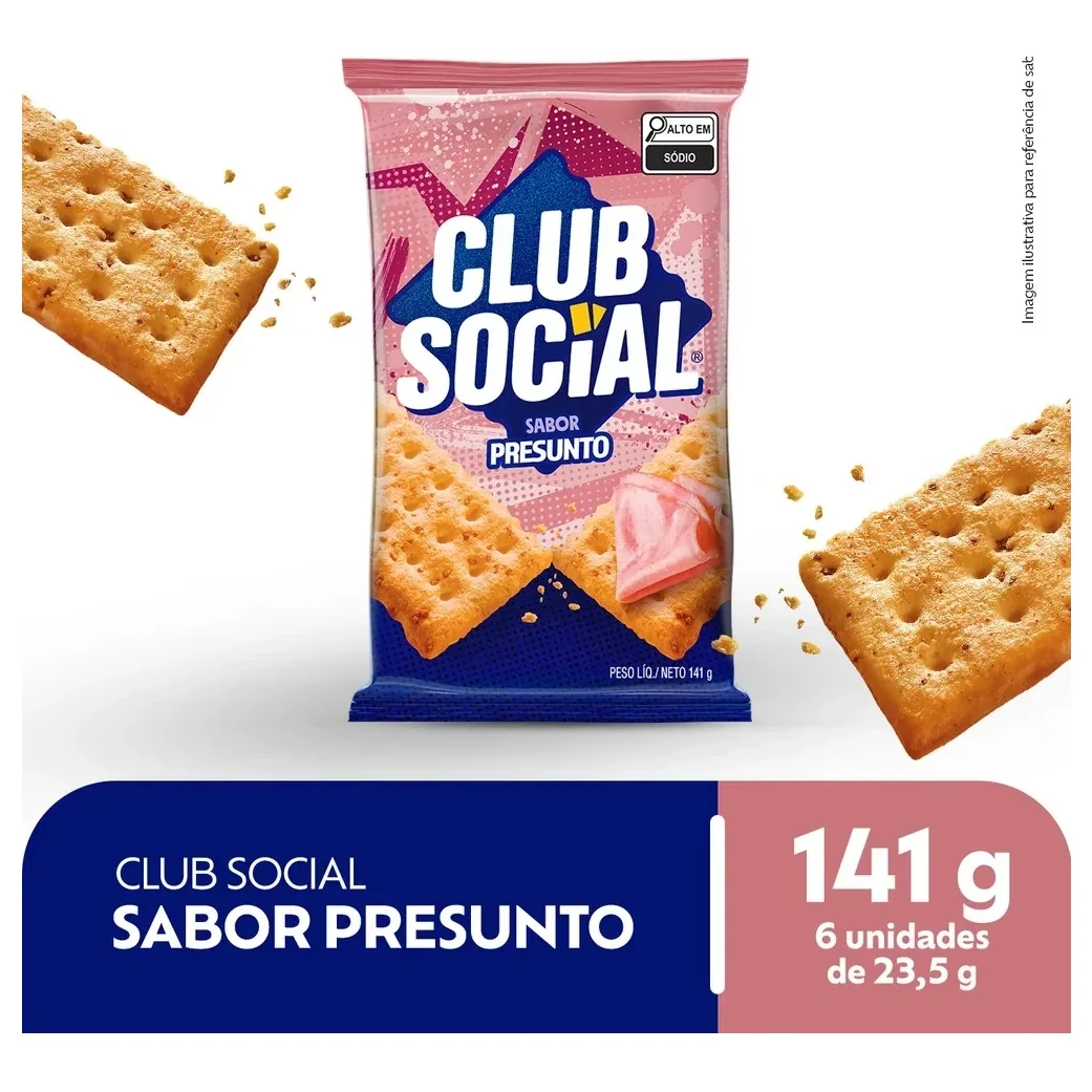 Biscoito Presunto Club Social Pacote 144g
