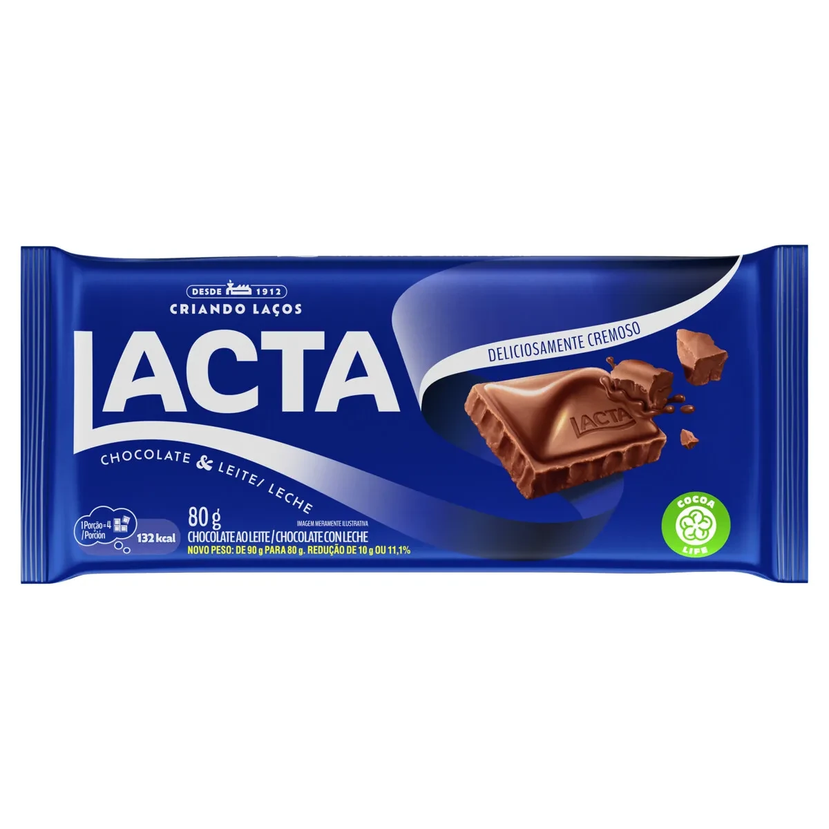 Chocolate Barra ao Leite Lacta 80g