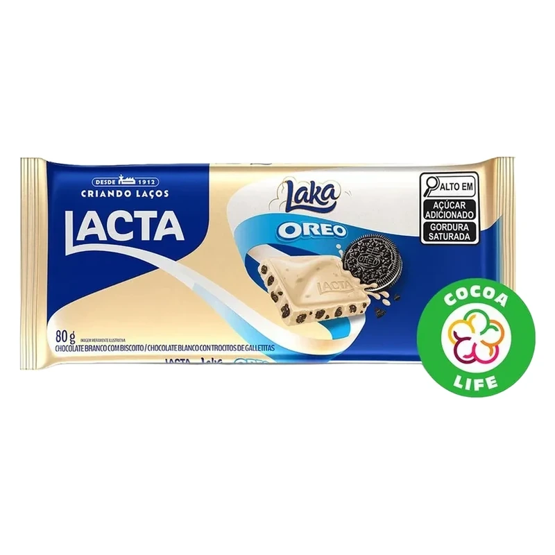 Chocolate Barra Laka Oreo Lacta 80g