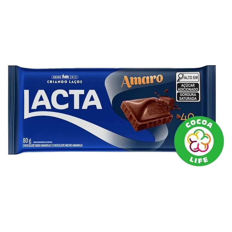 Chocolate Barra 40% Cacau Lacta 80g