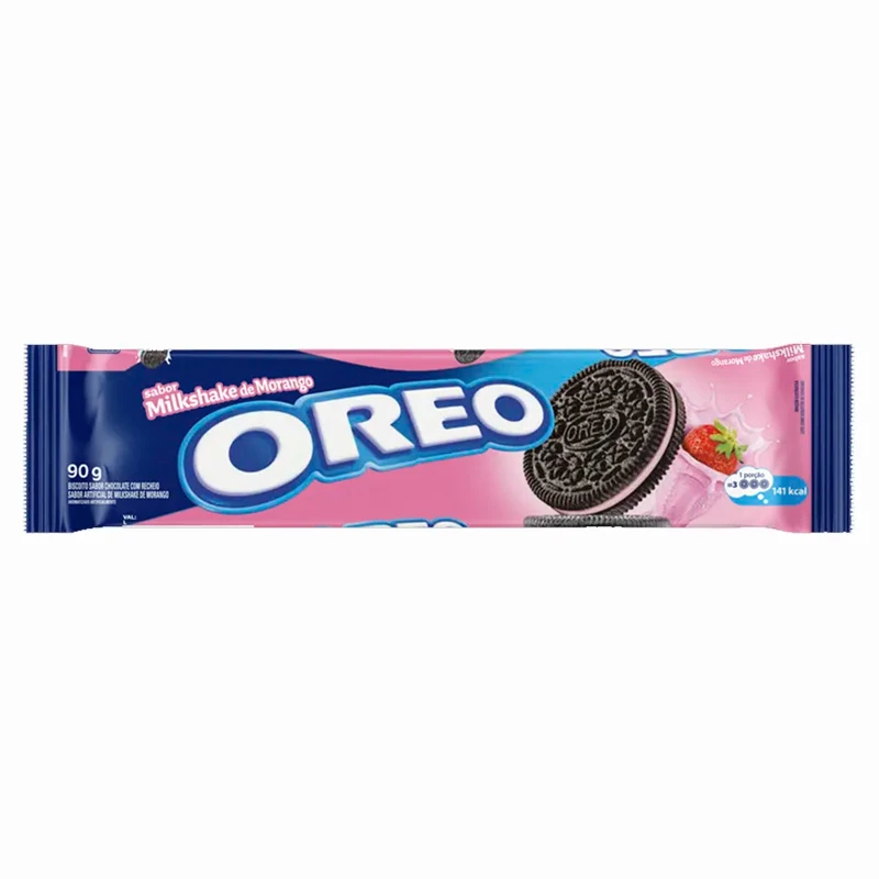 Biscoito Recheado Morango Oreo Pacote 90g