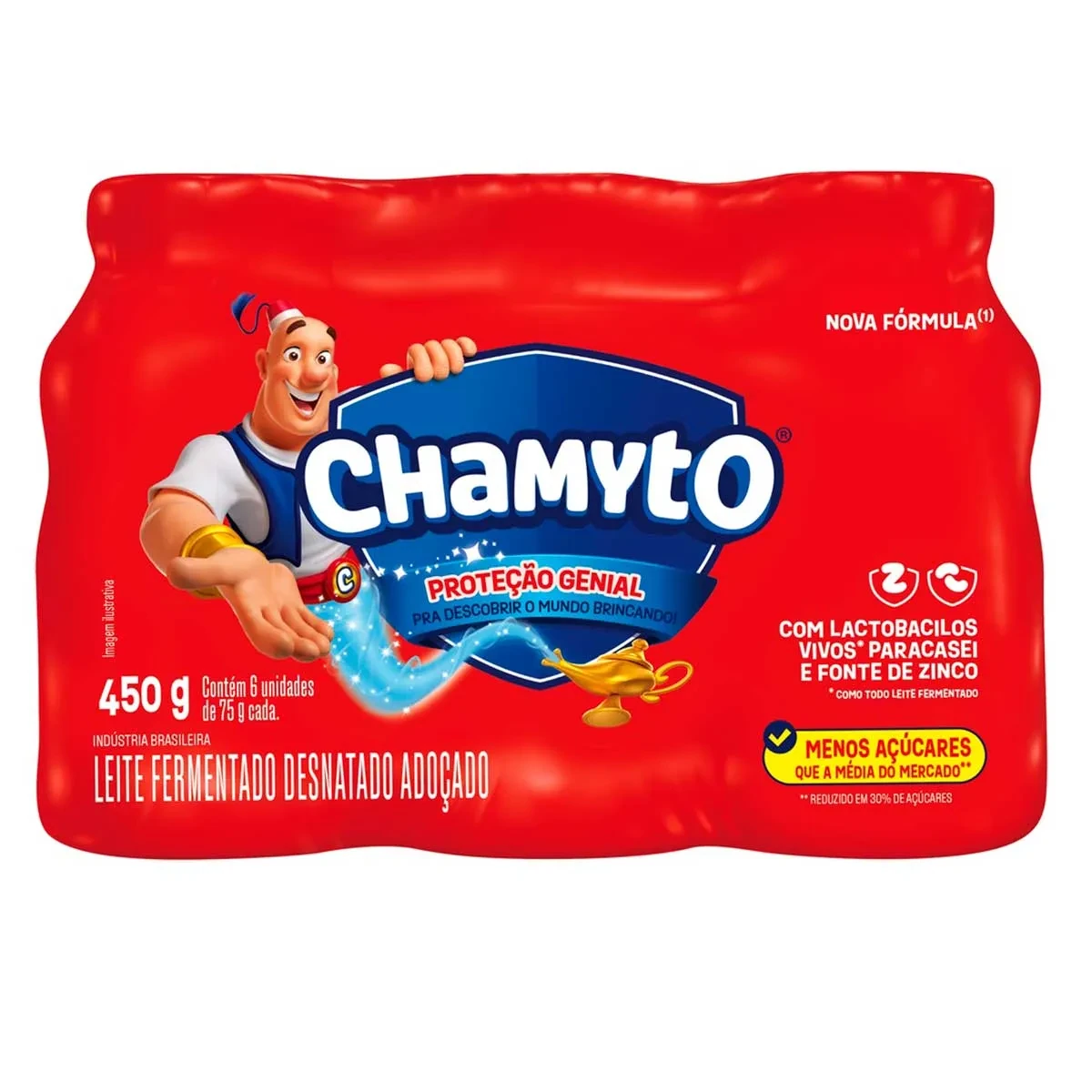 Leite Fermentado Adocado Baunilha Chamyto Pack 6 Unidades