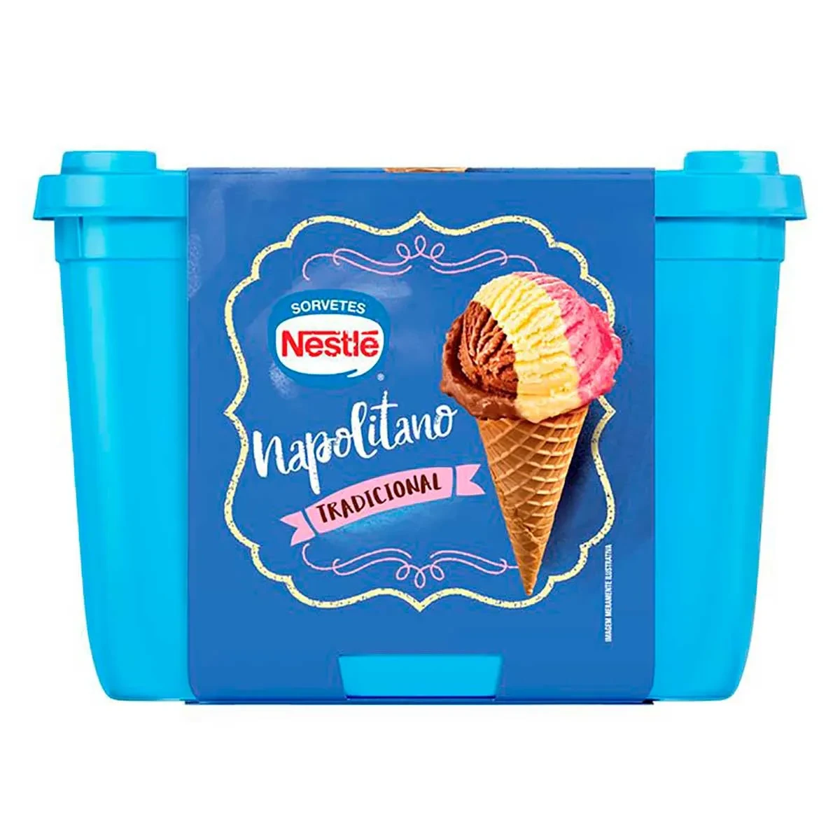 Sorvete Congelado Tradicional Napolitano Nestle Pote 1,5L