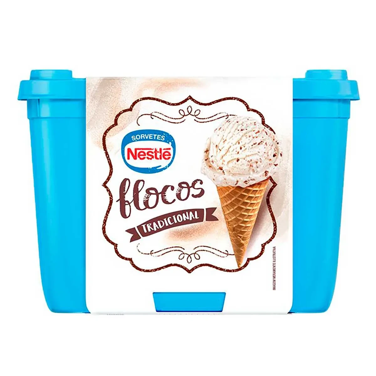 Sorvete Congelado Tradicional Flocos Nestle Pote 1,5L