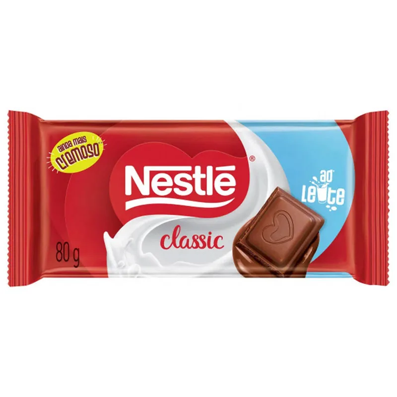 Chocolate Barra Classic ao Leite Nestle Tablete 80g
