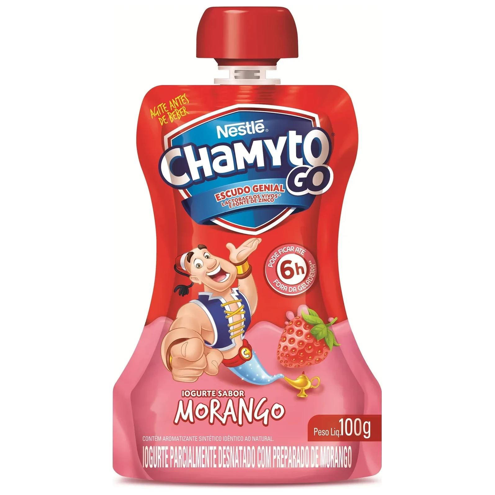 Iogurte Go Morango Chamyto Garrafa 100g