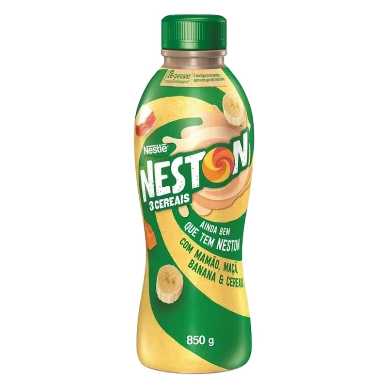 Iogurte Neston 3 Cereais Mamão Banana Maçã Nestle Garrafa 850g