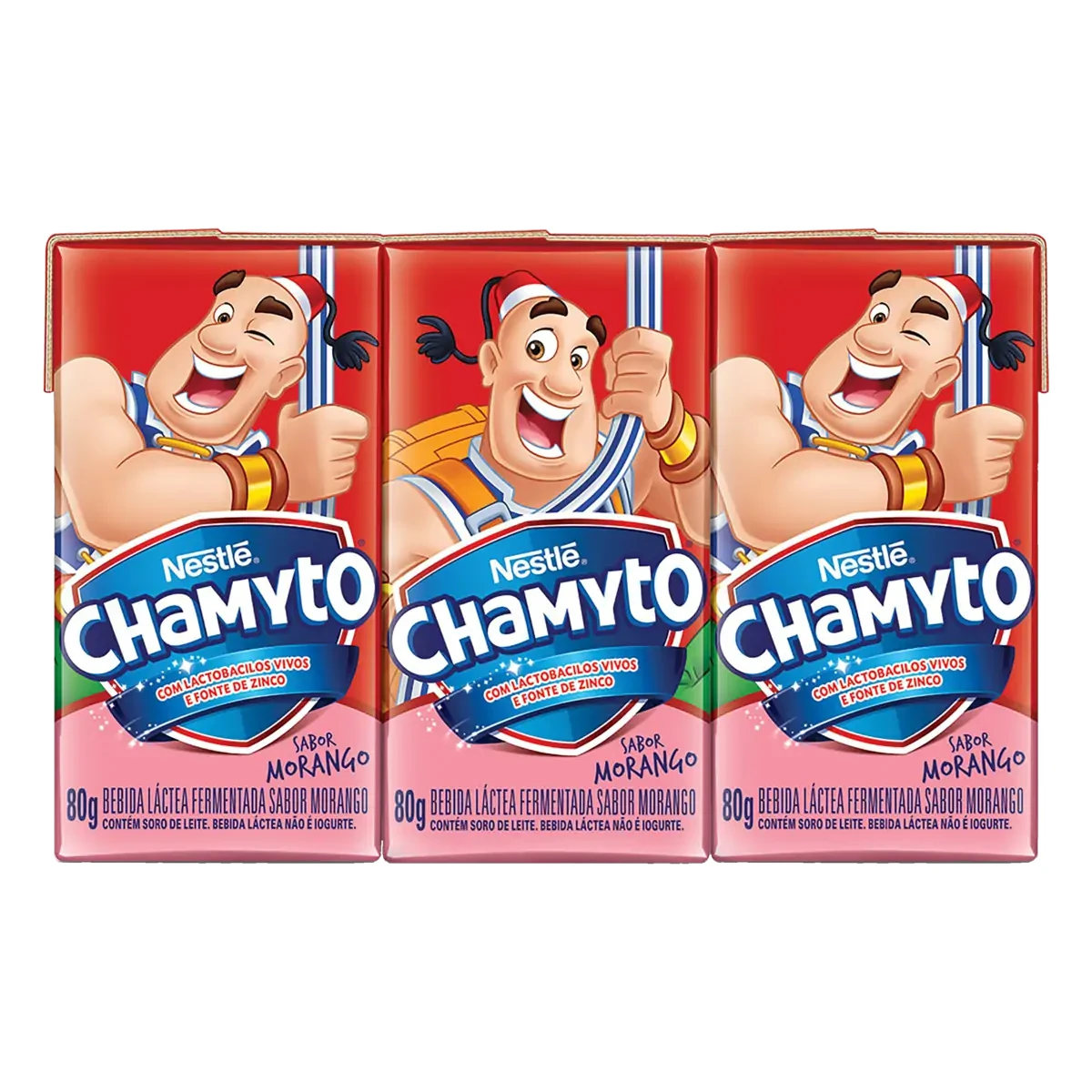 Leite Fermentado Morango Chamyto Caixinha 80g