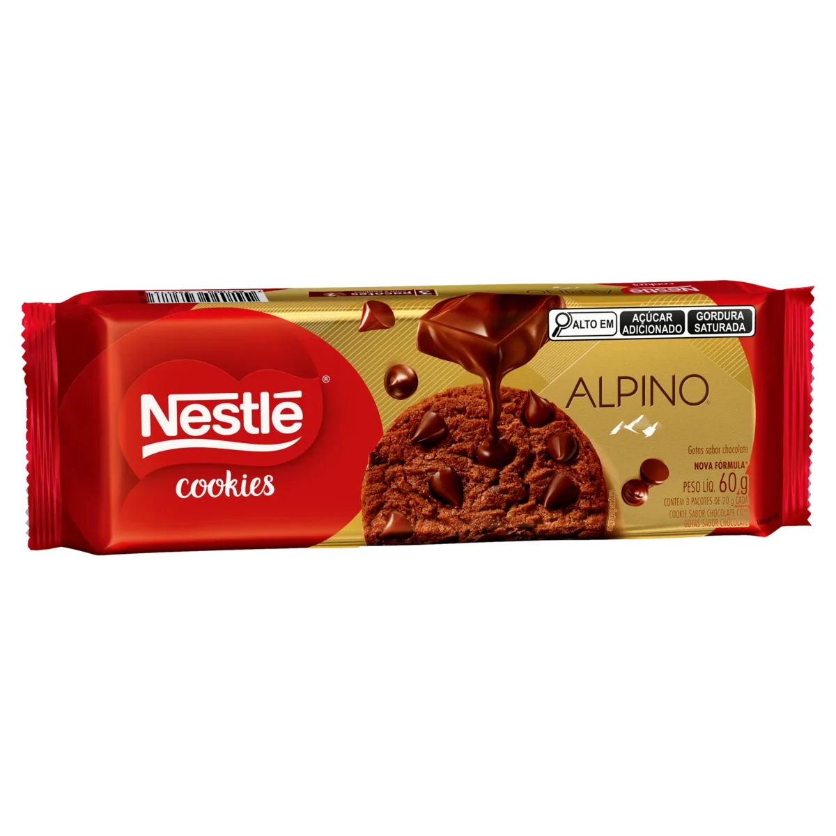 Biscoito Cookies Alpino Nestle Pacote 60g