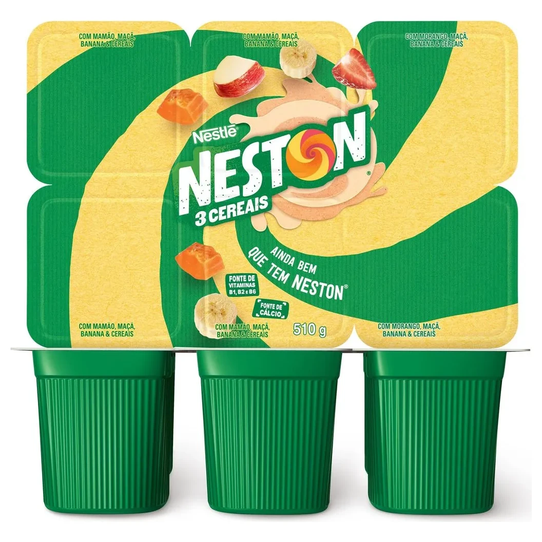 Iogurte Neston 3 Cereais Nestle Bandeja 510g