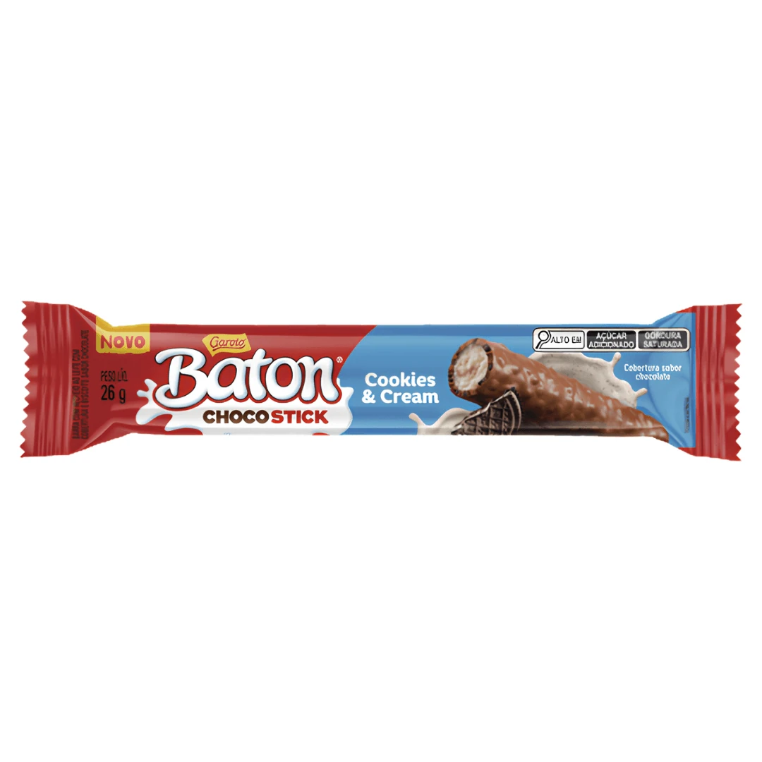 Barra Recheada Rolinho Cookies Baton 26g