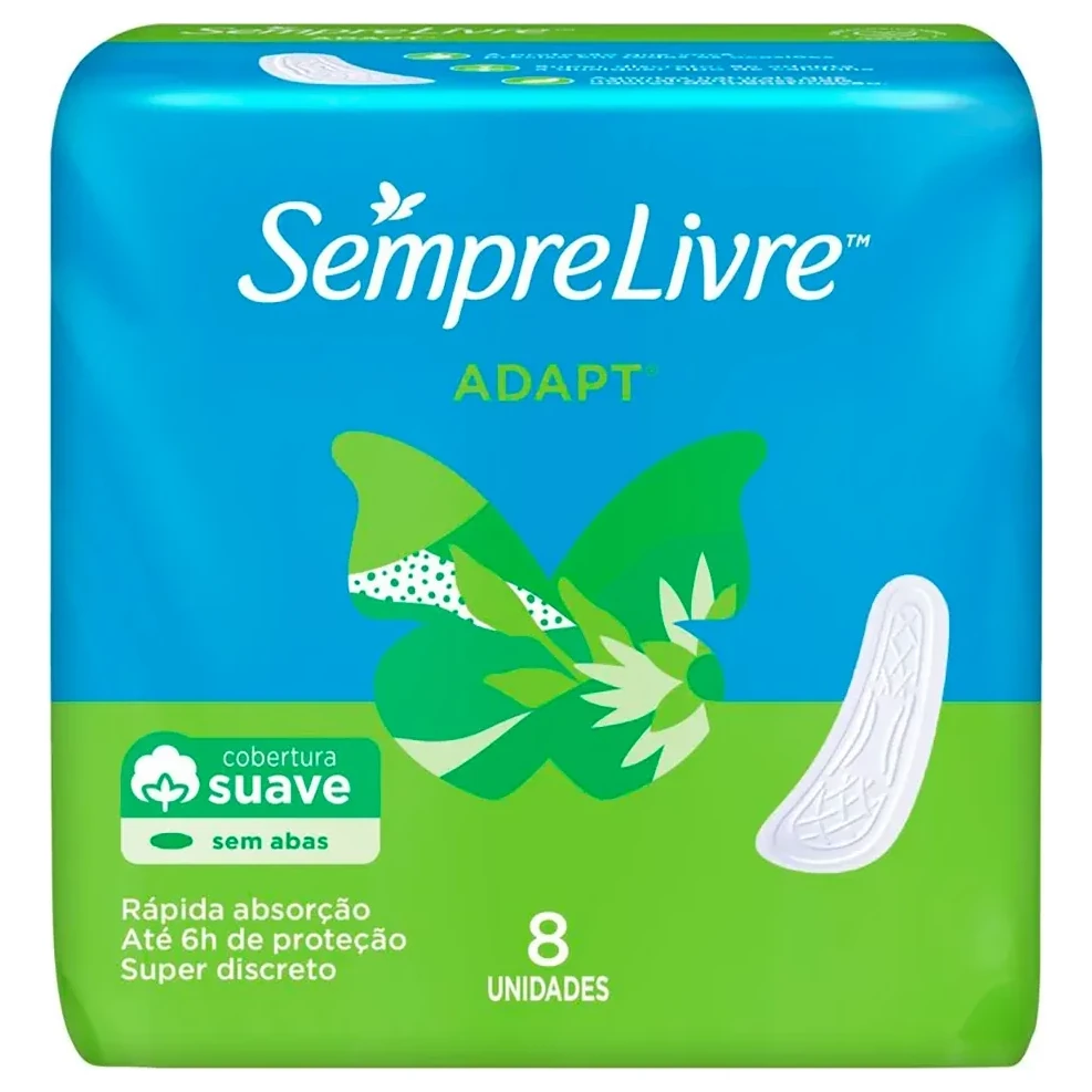 Absorvente sem Abas Especial Adapt Suave Sempre Livre Pacote 8 Unidades