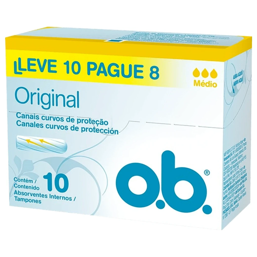 Absorvente Interno Original Medio OB pague 8 leve 10 unidades