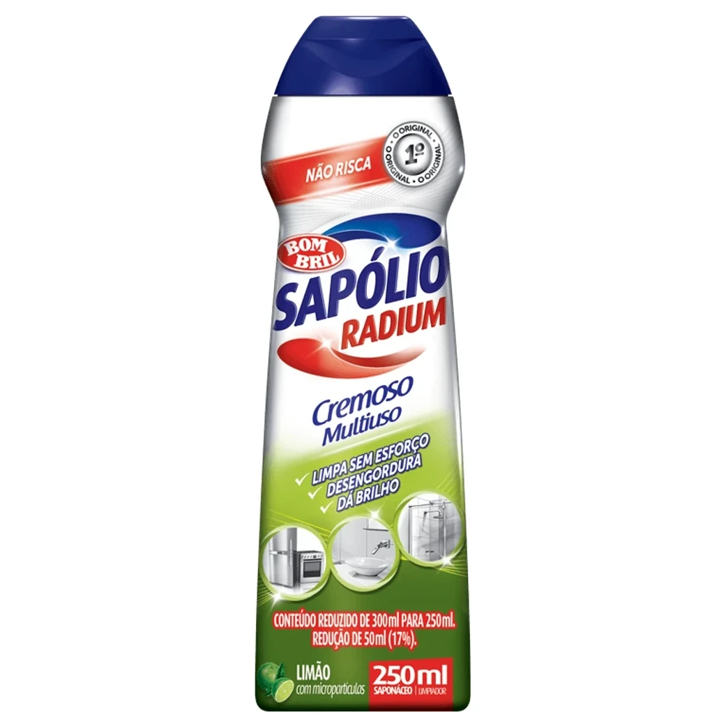 Saponaceo Cremoso Sapolio Radium Limão Bombril Squeeze 250ml