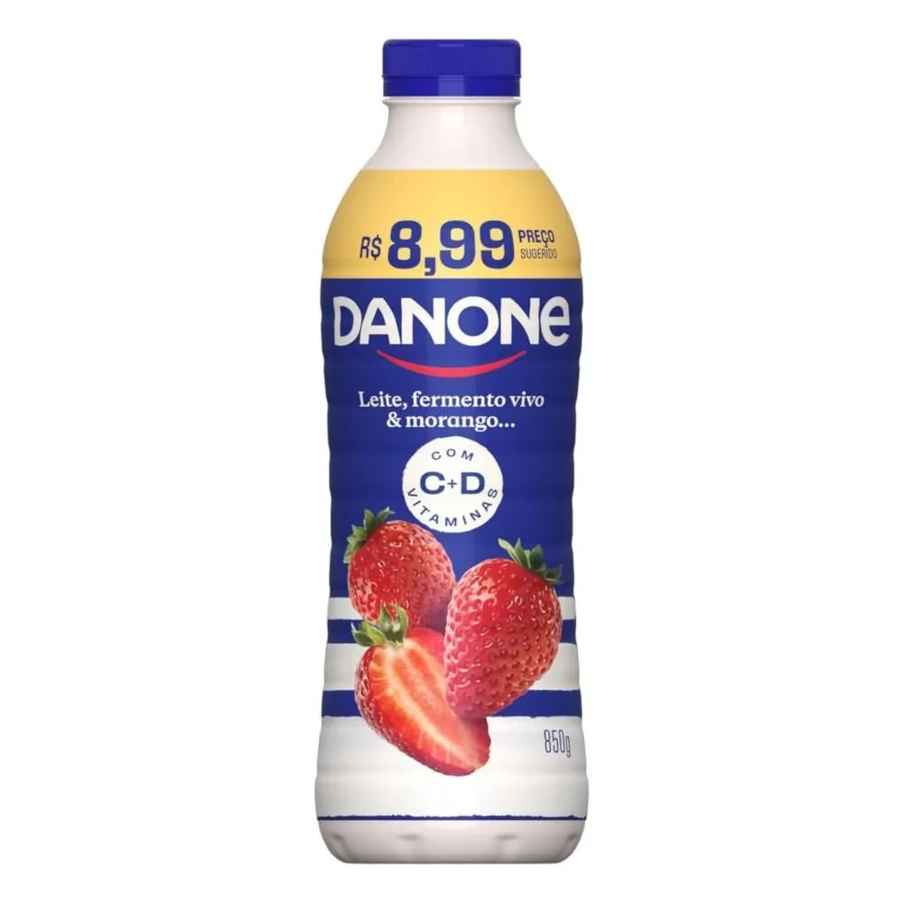 Iogurte Morango Danone Garrafa 850g