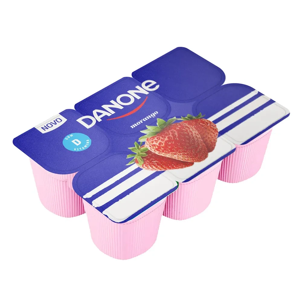 Iogurte Polpa Morango Danone Bandeja 510g