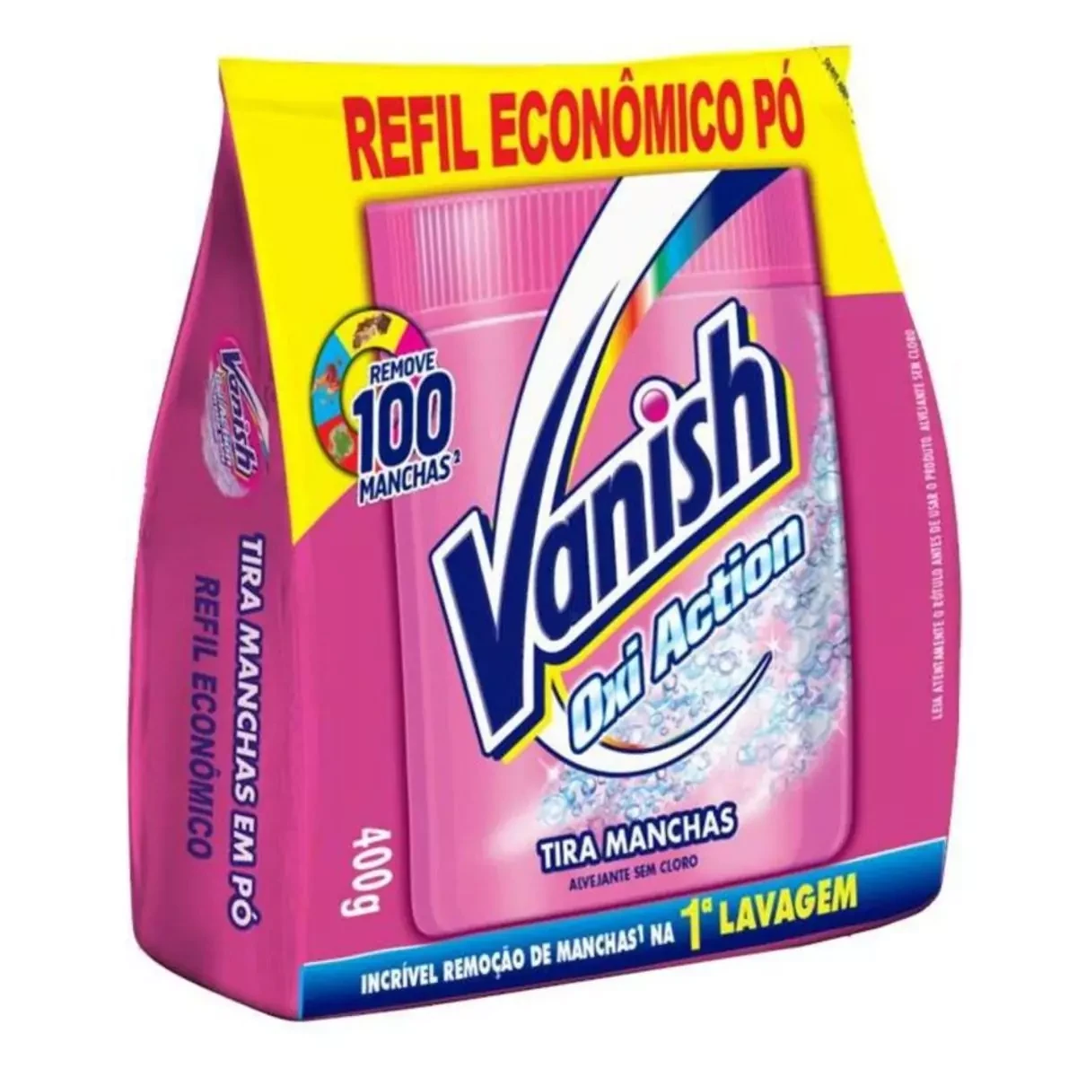 Tira Mancha Pó Oxi Action Refil Roupas Coloridas Vanish Sache 400g