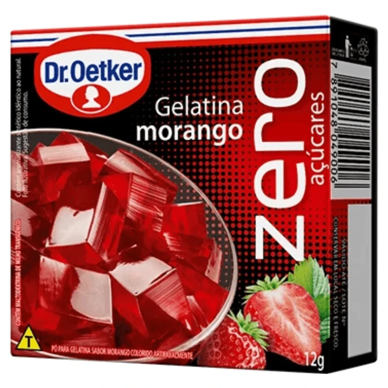 Gelatina Pó DIET Morango ZERO Dr Oetker Caixa 12g