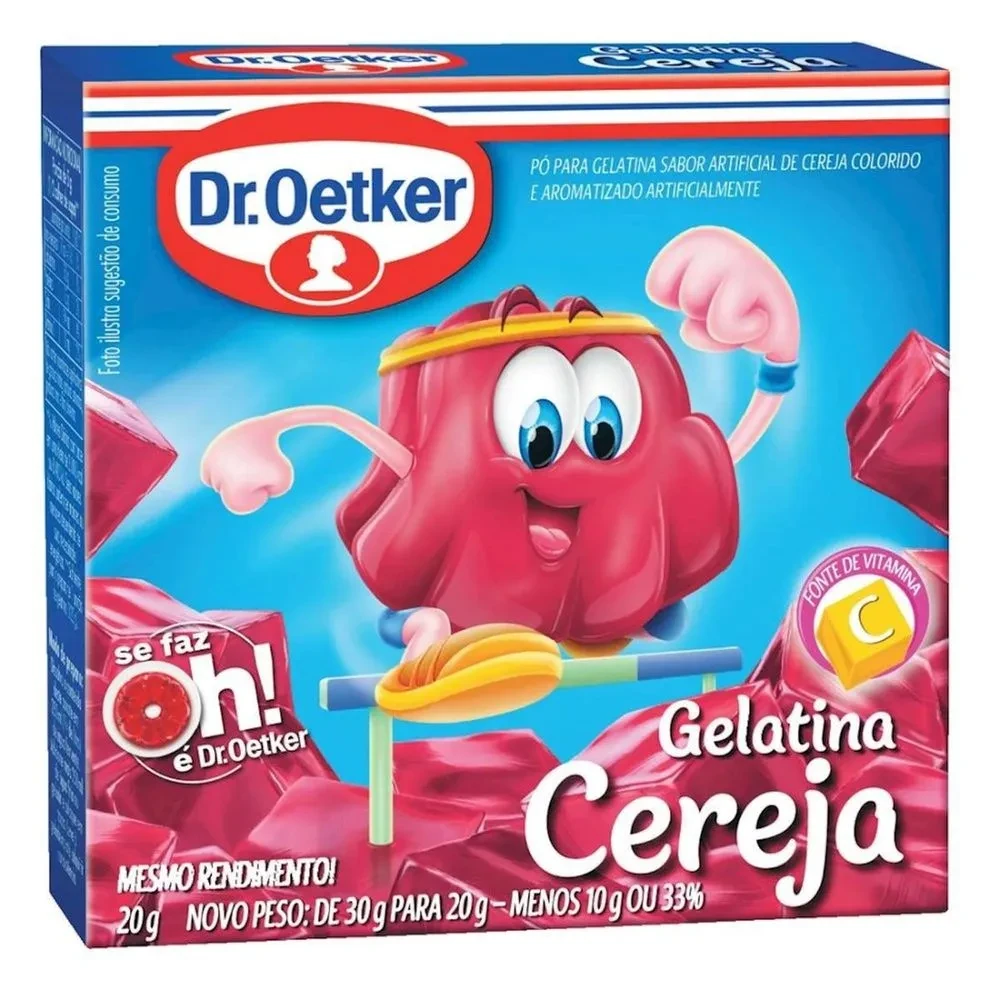 Gelatina Pó Cereja Dr Oetker Caixa 20g