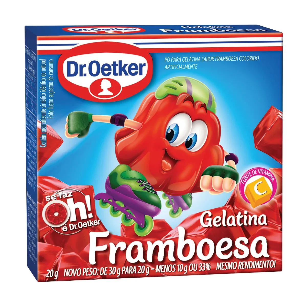 Gelatina Pó Framboesa Dr Oetker Caixa 20g