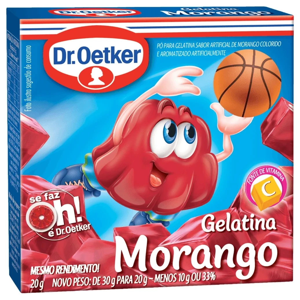 Gelatina Pó Morango Dr Oetker Caixa 20g