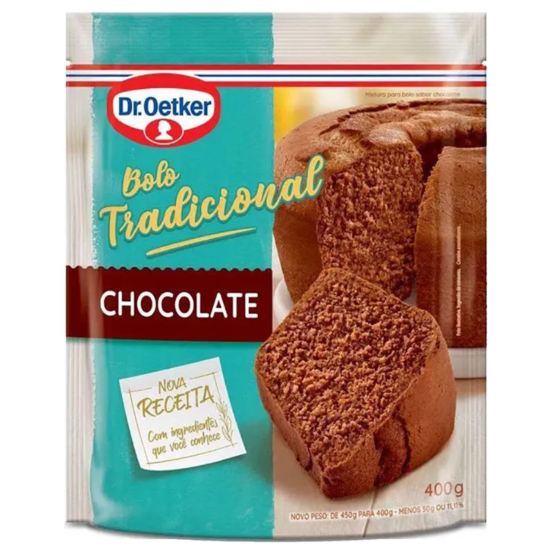 Mistura Bolo Escura Chocolate Tradicional Dr Oetker Pacote 400g