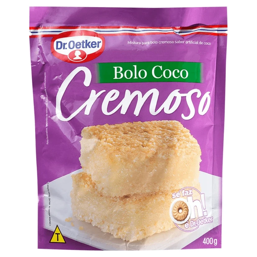Mistura Bolo Cremosa Coco Dr Oetker Pacote 400g