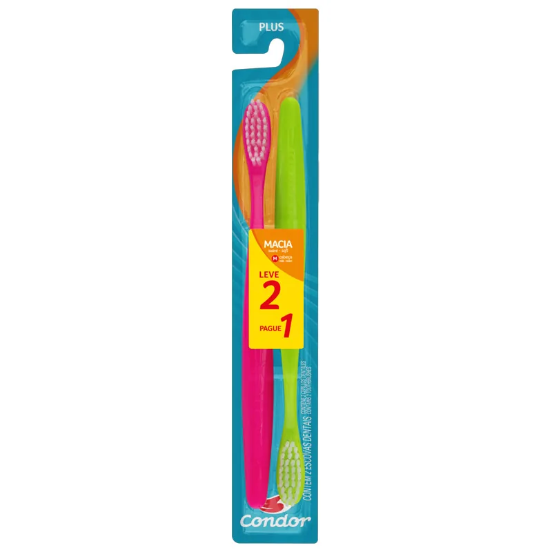 Escova Dental Adulto Condor Pack 2 Unidades