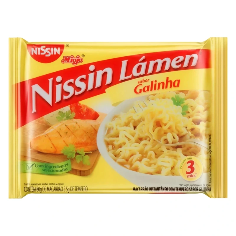 Massa Macarrão Instantaneo Galinha Caipira Nissin Pacote 85g