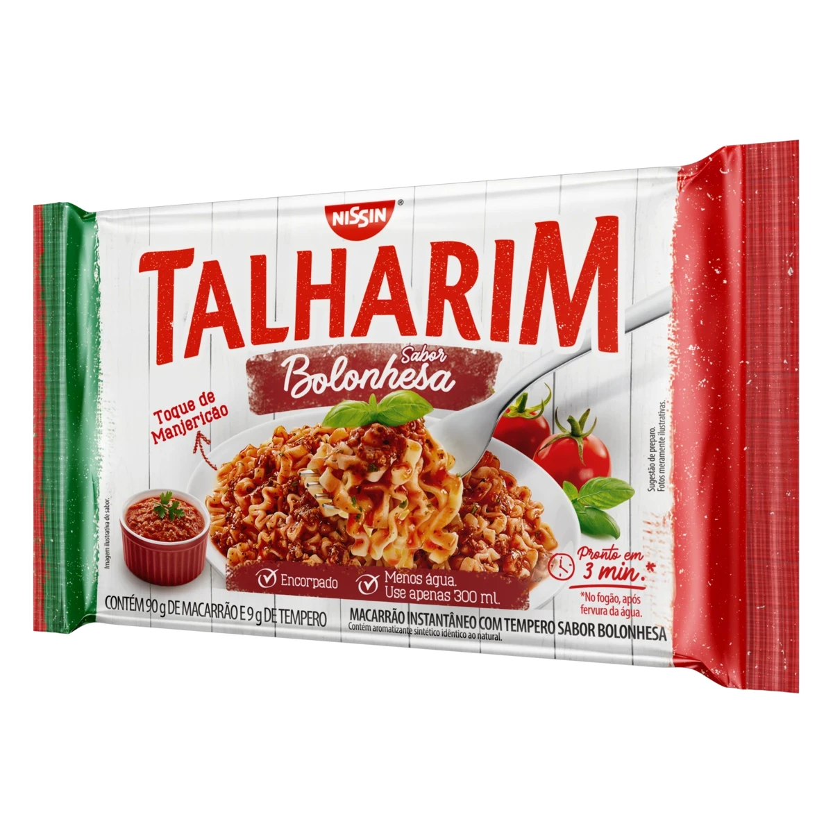 Massa Macarrão Instantaneo Talharim Bolonhesa Nissin Pacote 90g