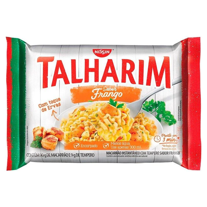 Massa Macarrão Instantaneo Talharim Frango Nissin Pacote 90g