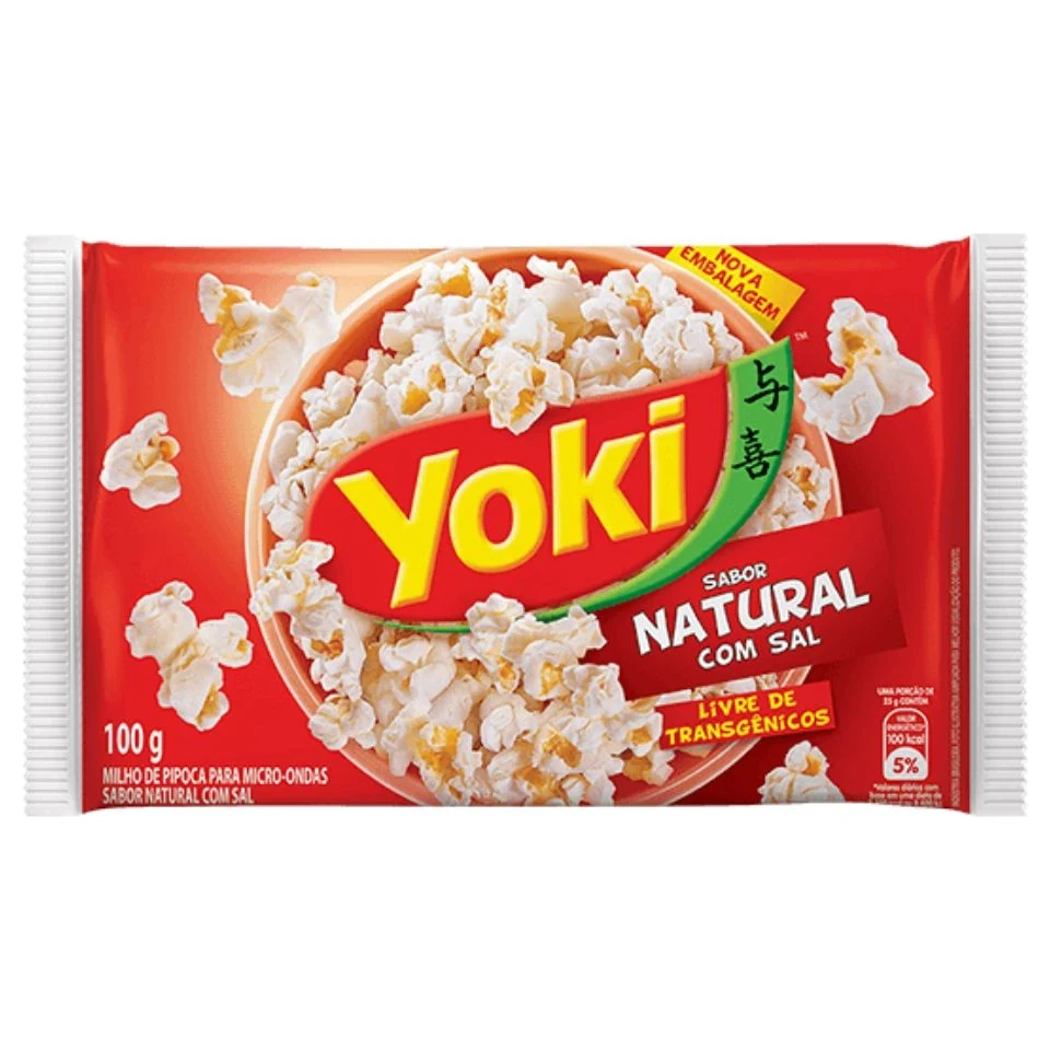 Pipoca Micro Ondas Natural Sal Yoki Pacote 100g