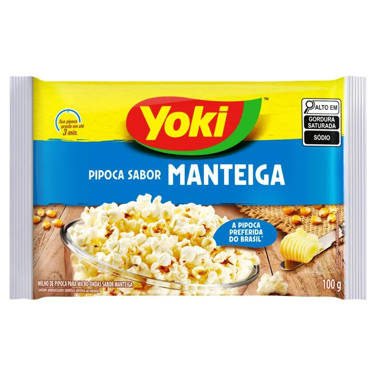 Pipoca Micro Ondas Manteiga Yoki Pacote 100g