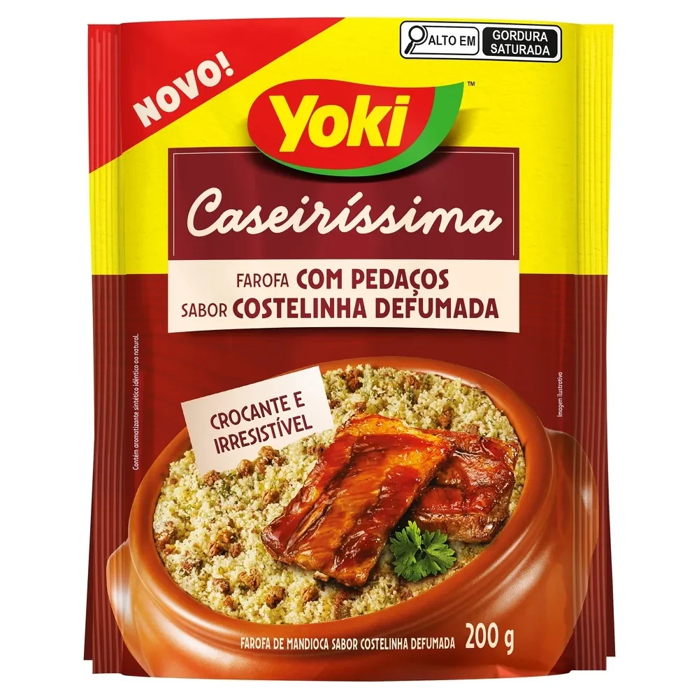 Farofa Pronta Costelinha Defumada Yoki Pacote 200g