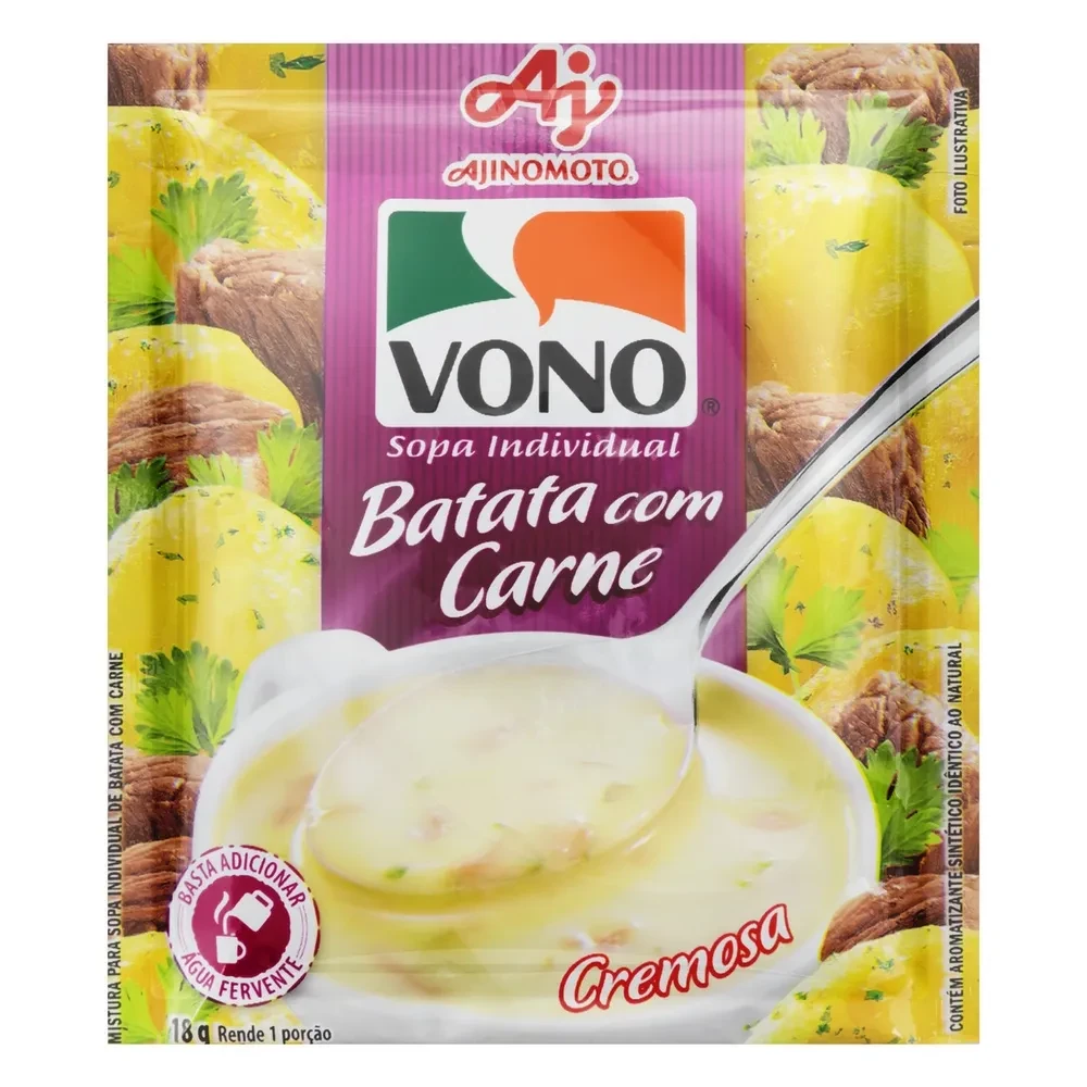 Sopa Desidratada Batata com Carne Vono Envelope 17g