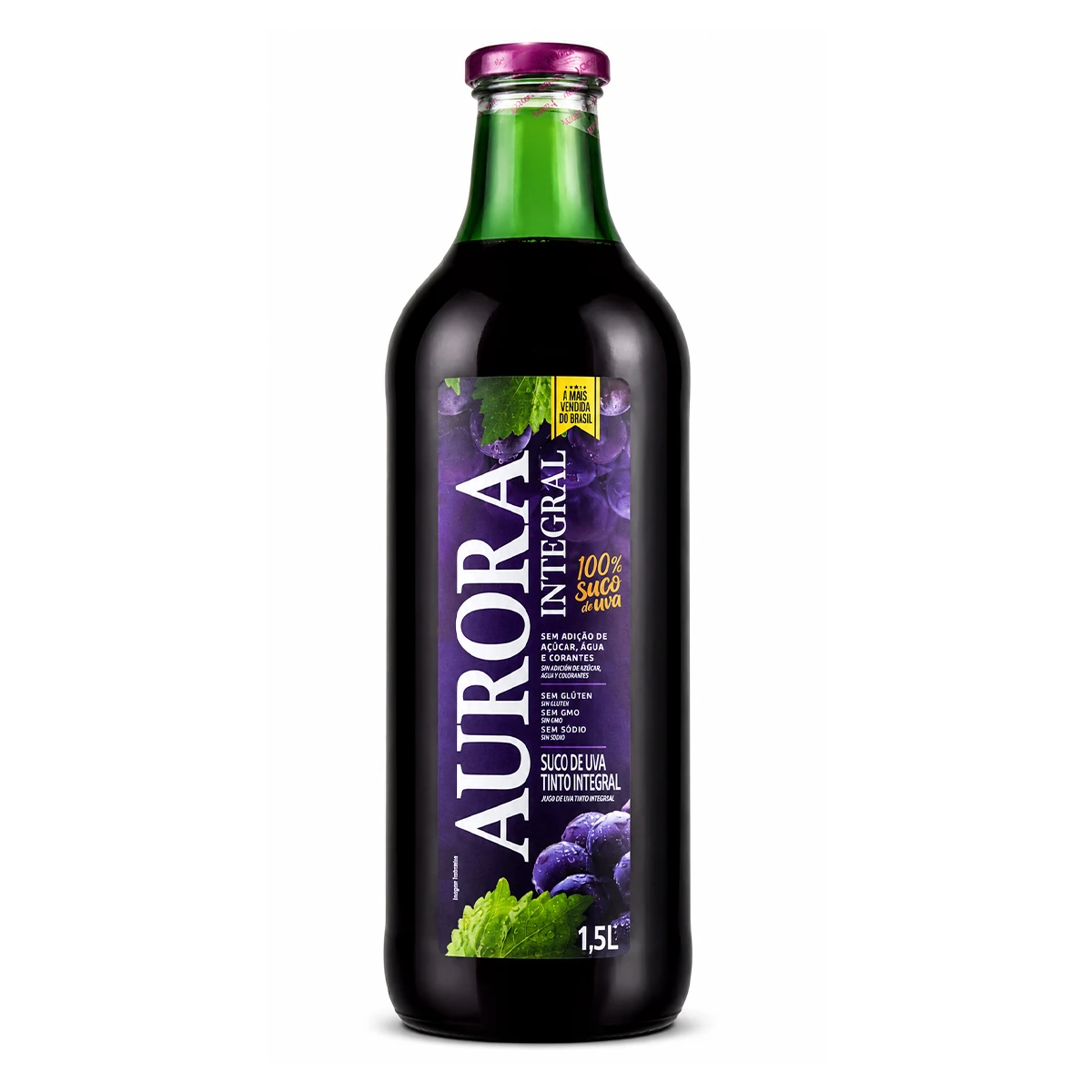 Suco Integral Uva Tinto Aurora Garrafa 1,5L