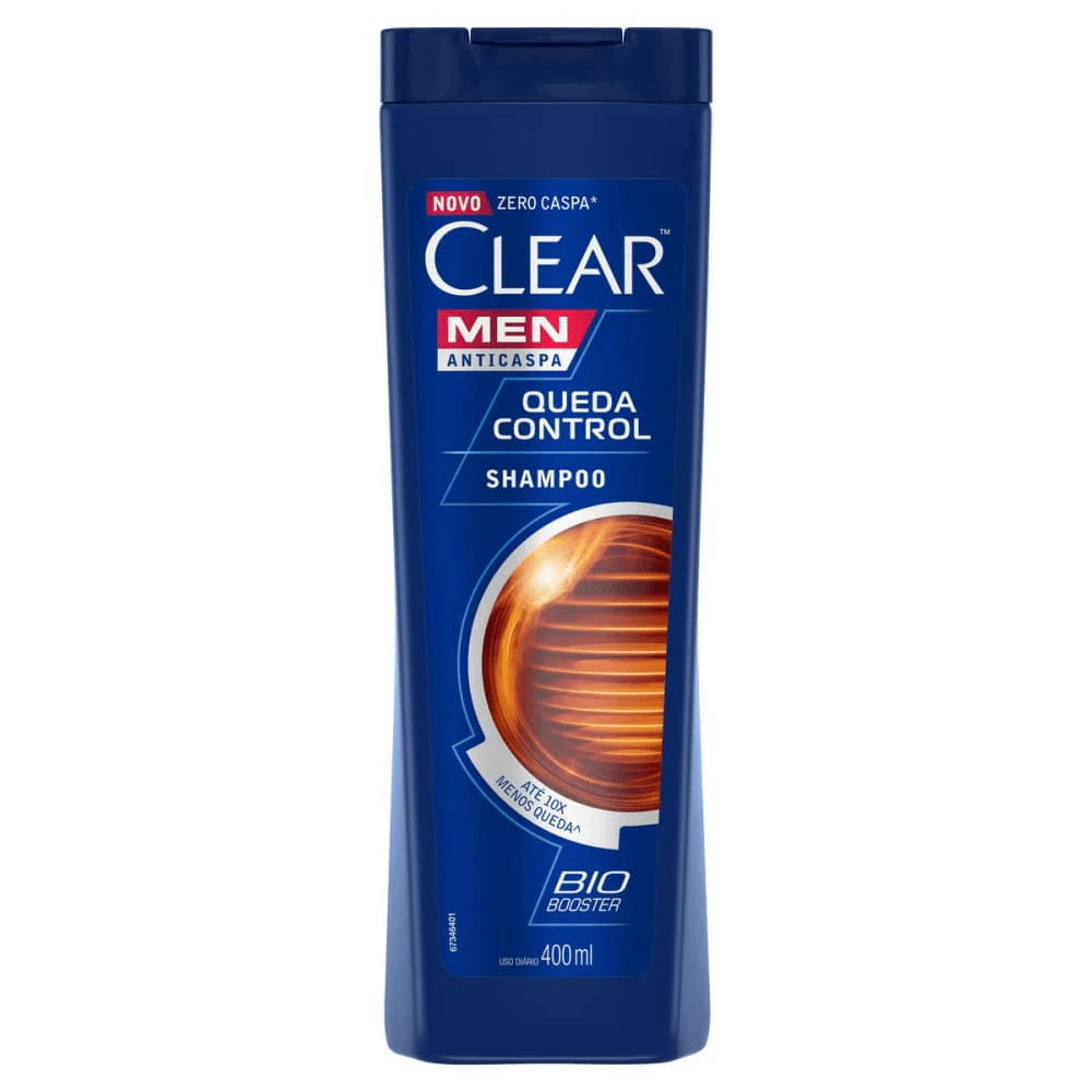 Shampoo Anti Caspa Men Queda Control Clear Frasco 400ml