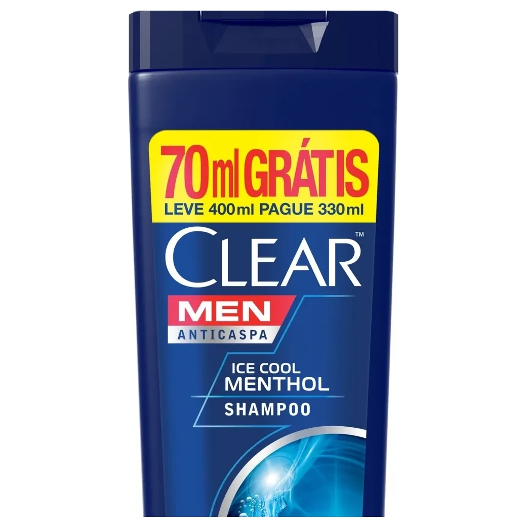 Shampoo Anti Caspa Men Ice Cool Menthol Clear Frasco 400ml