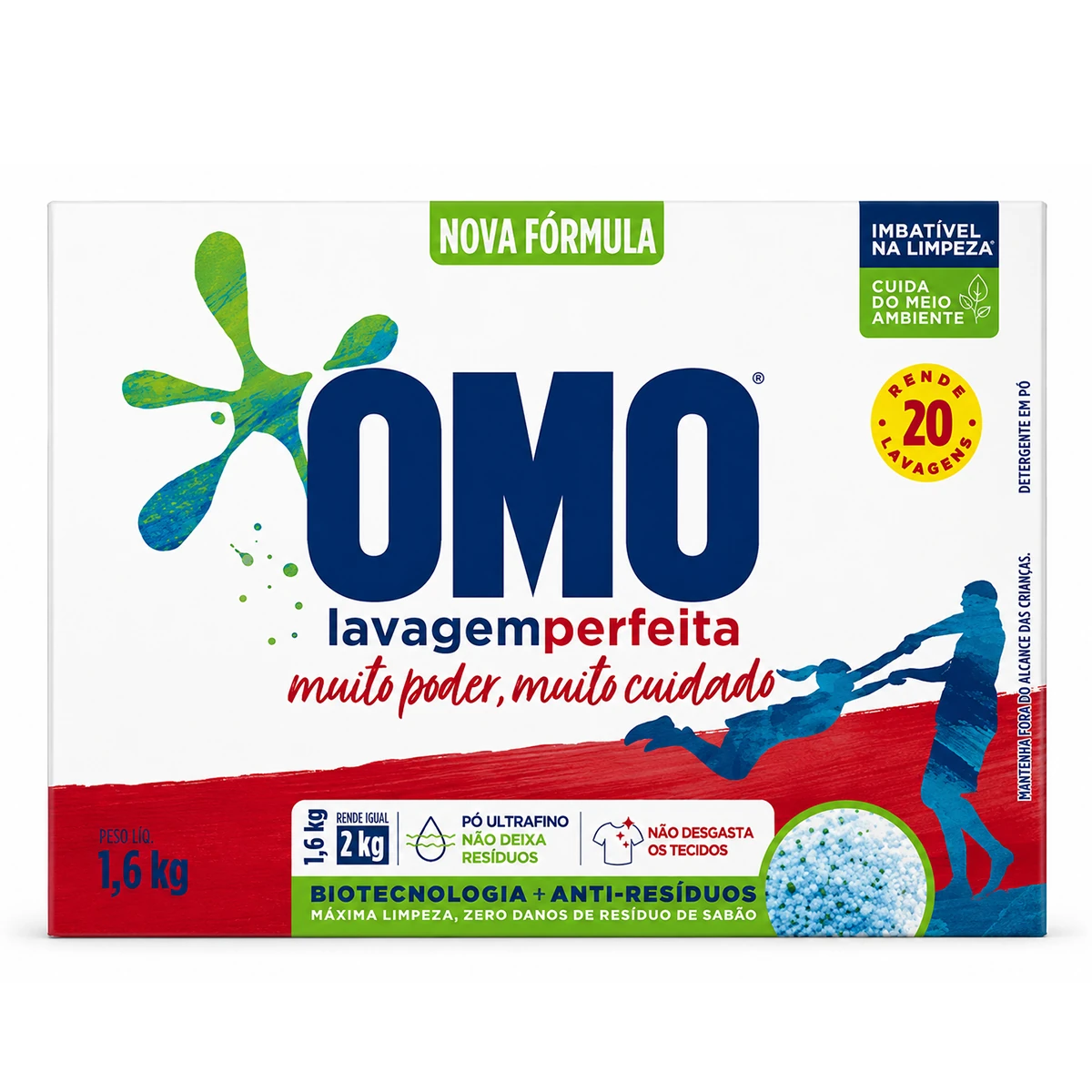 Lava Roupa Pó Lavagem Perfeita Omo Caixa 1600g