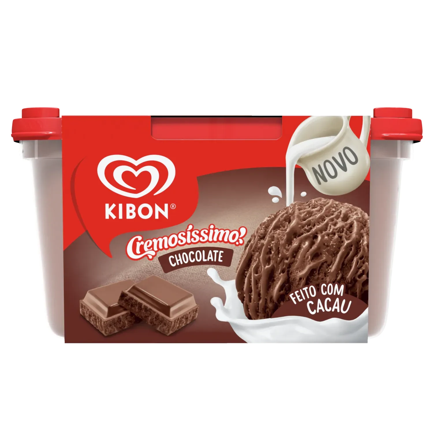 Sorvete Congelado Cremosissimo Chocolate Kibon Pote 1,5L