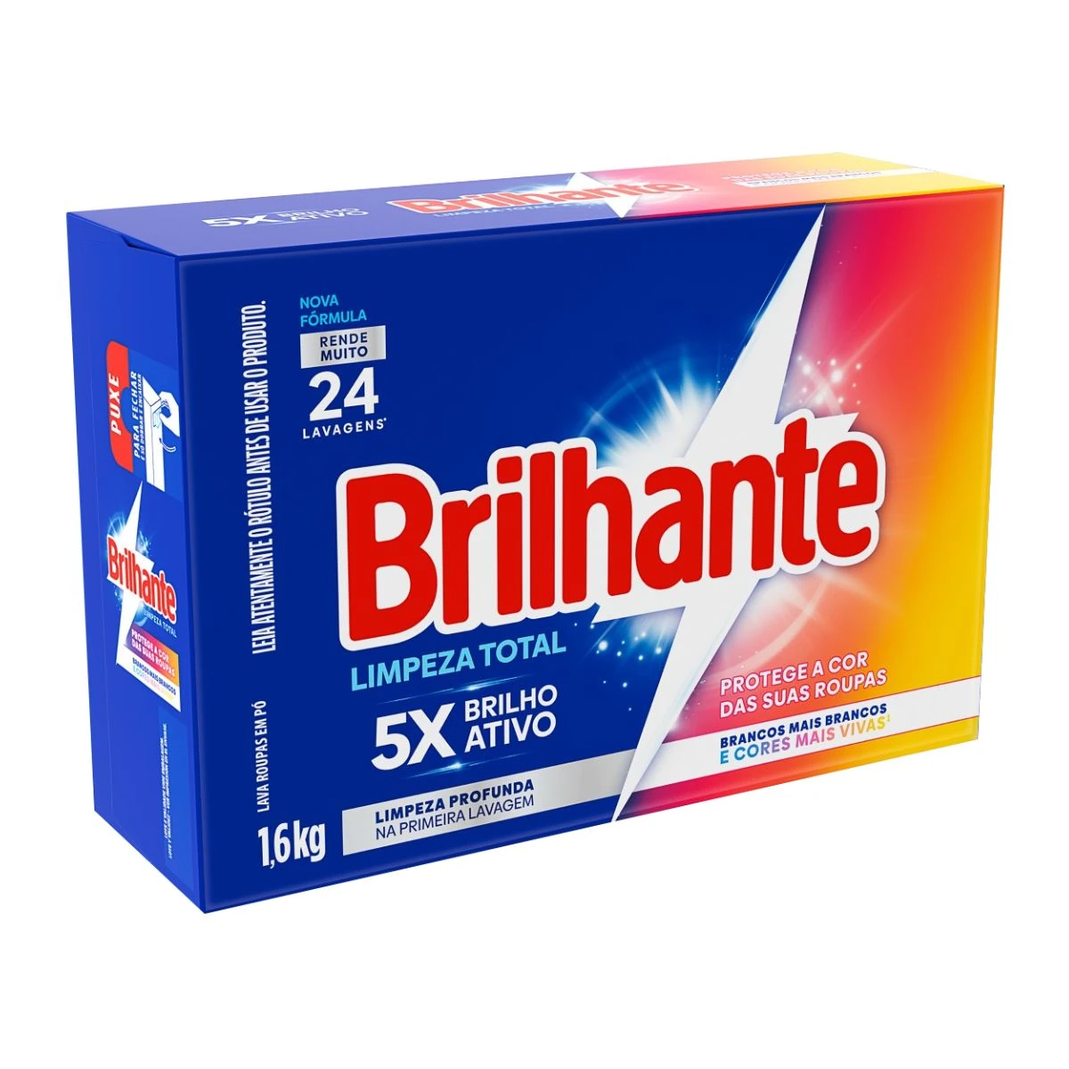 Lava Roupa Pó Limpeza Total Brilhante Caixa 1600g