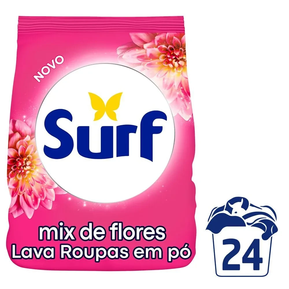 Lava Roupa Pó Rosas E Flor de Lis Surf Sache 1600g