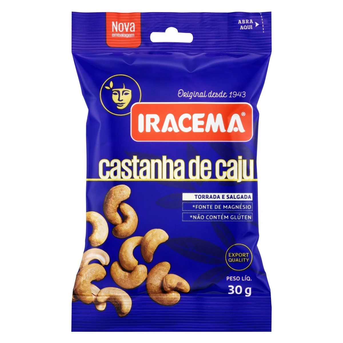 Castanha Caju Torrada Salgada Iracema Pacote 30g