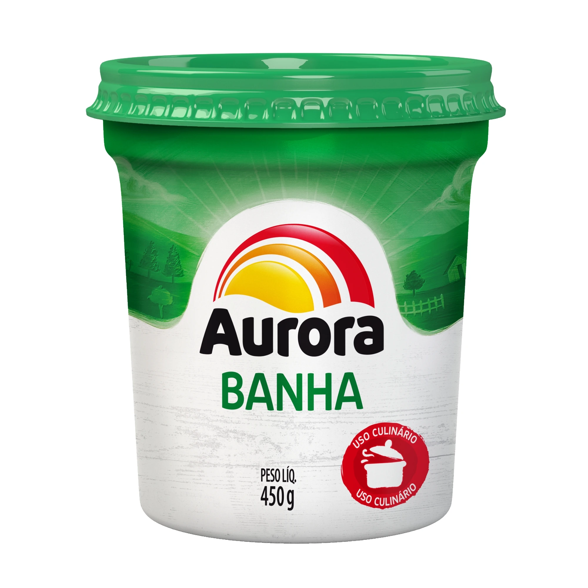 Banha Suíno Refinada Aurora Pote 450g