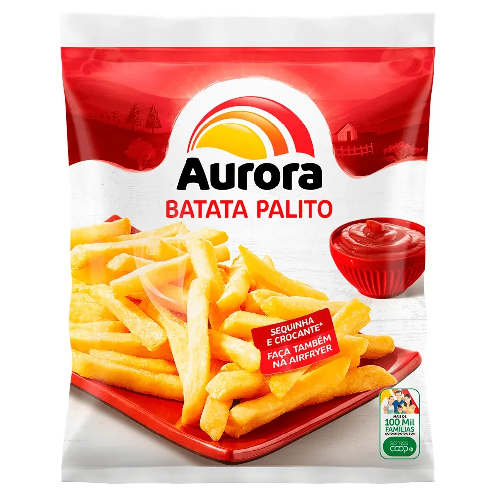 Batata Pre Cozida Congelado Palito Aurora Pacote 2kg