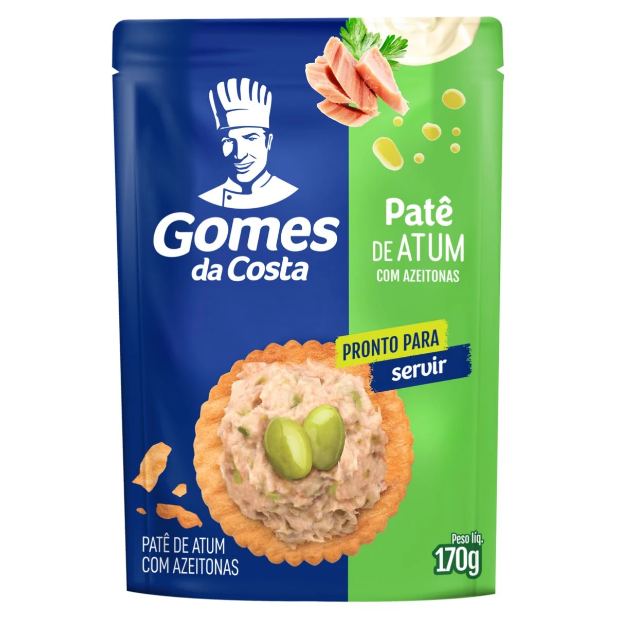Patê Atum Conserva Azeitonas Gomes da Costa Sache 170g